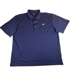 Masters Tech Mens Navy Blue Performance Golf Polo Shirt XL Augusta National Logo